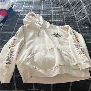 Embroidered Cream Hoodie